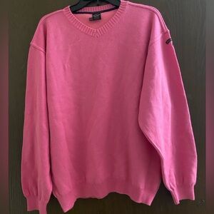 Paul & Shark men's V-Neck Sweater in Pink 100% natural wool.